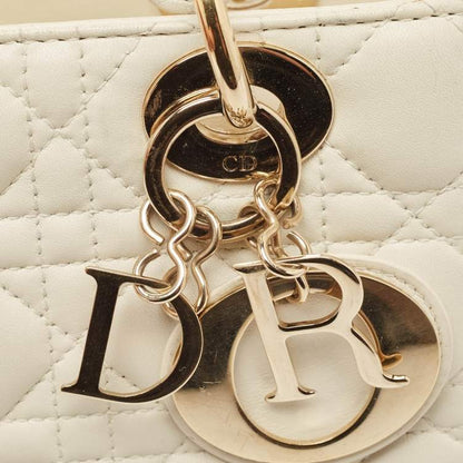 Dior Small Off-White Cannage Leather Lady Dior ABCDior Tote