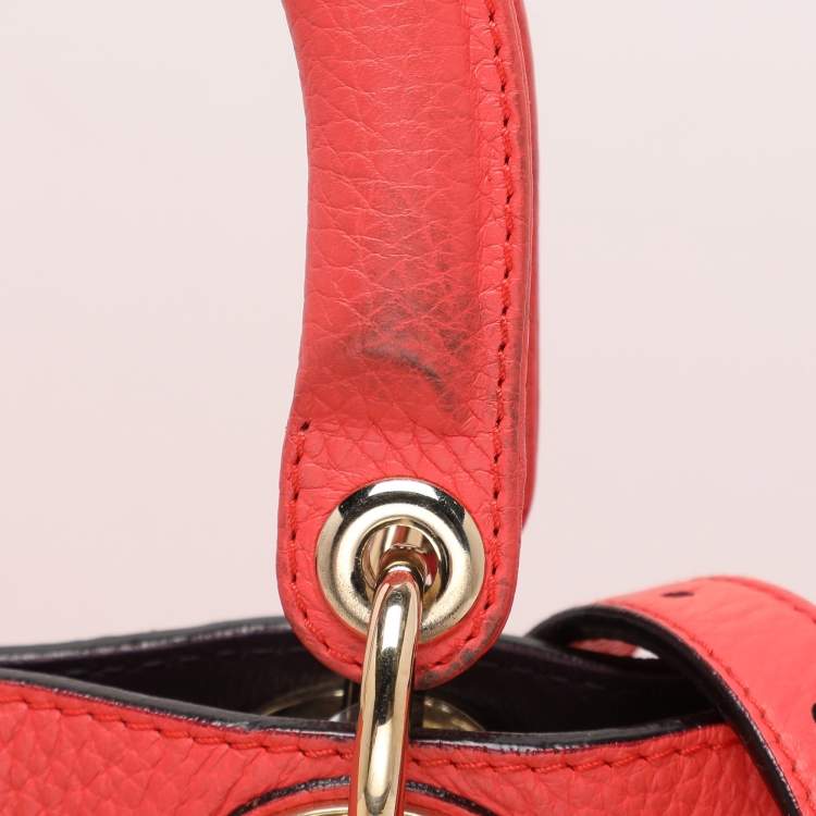 Christian Dior Coral Grained Leather Diorissimo Tote Bag