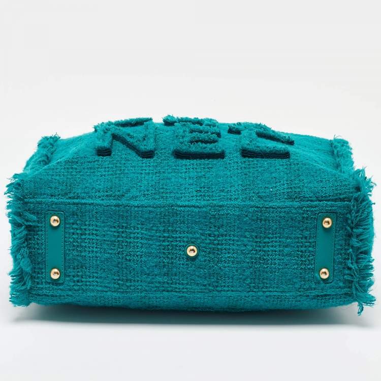 Chanel Medium Shopper Tote in Green Tweed