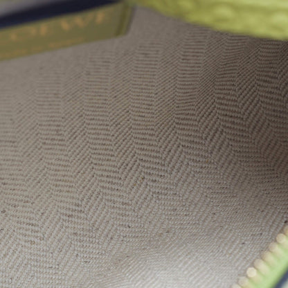 Loewe T Mini Green Anagram Embossed Leather Pouch