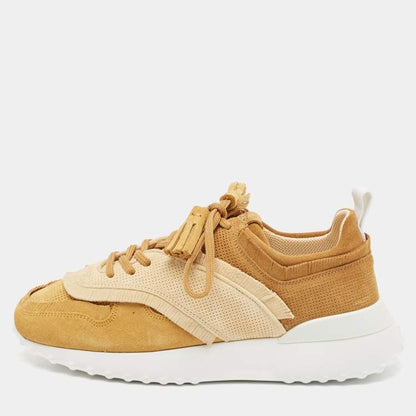 Tod’s Brown & Beige Perforated Suede Fringe Sneakers - Size 39