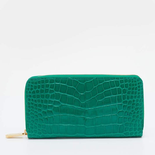 Louis Vuitton Green Alligator Leather Zippy Wallet