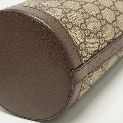 Gucci Ophidia Mini Beige/Brown GG Supreme Canvas and Leather Bucket Bag