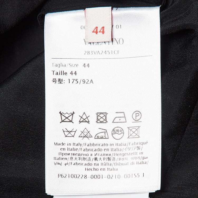 Valentino Black Wool Stud Button Detail Short Dress – Size M – Brand New