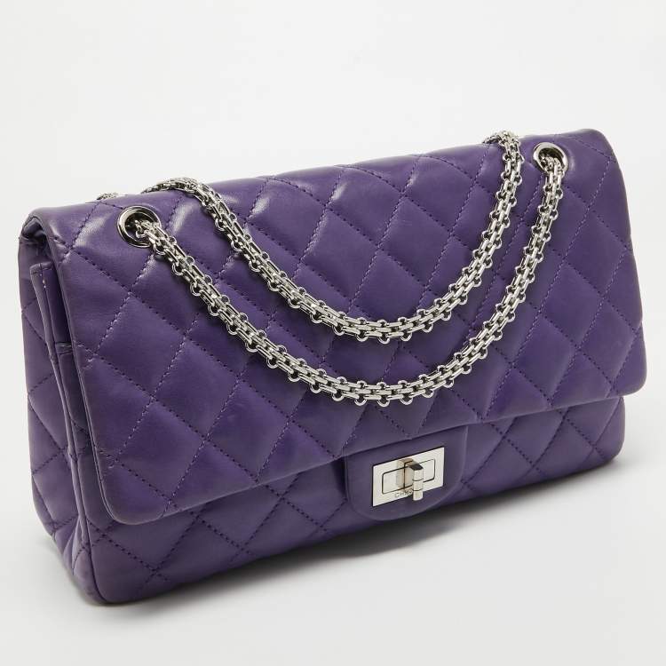 Chanel Purple Quilted Leather Reissue 2.55 Classic 227