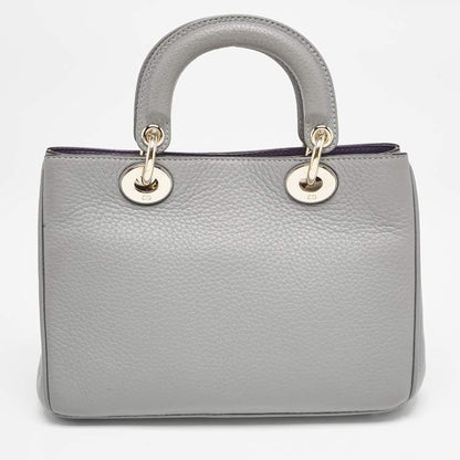 Dior Mini Diorissimo Tote in Grey Leather