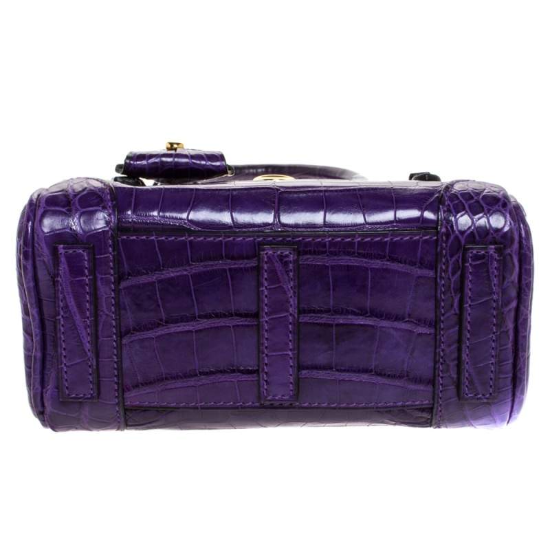 Ralph Lauren Purple Alligator Mini Ricky Tote