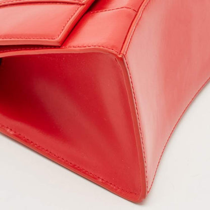 Balenciaga Red Leather Small Hourglass Top Handle Bag