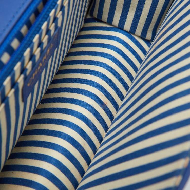 Chanel Blue Chevron Leather Medium Coco Envelope Flap Bag – Gold Hardware