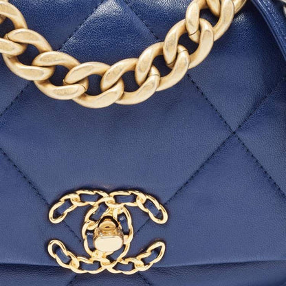 Chanel Blue Quilted Leather Medium 19