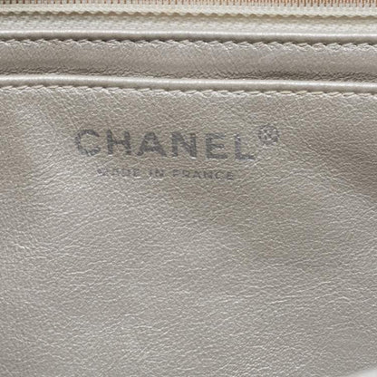 Chanel Metallic Grey Quilted Leather Maxi Classic Single Flap Bag