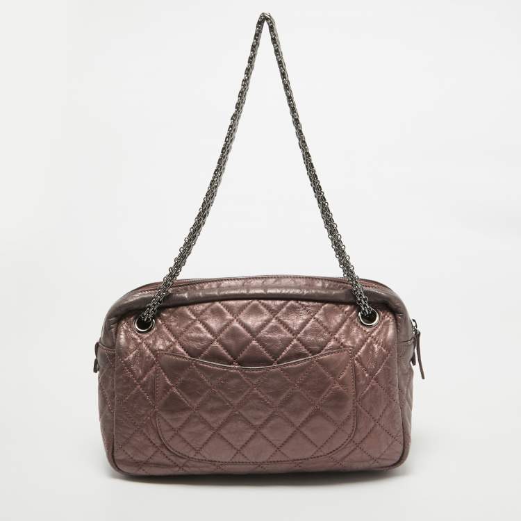 Chanel Metallic Pink Quilted Leather Reissue Camera Bag – Fair Condition
