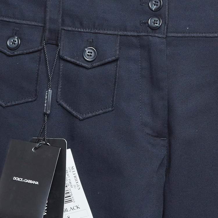 Dolce & Gabbana Navy Blue Gabardine Cropped Trousers – Size S