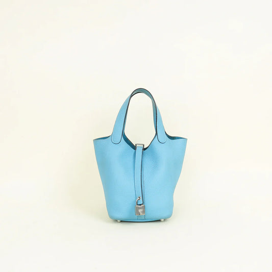 Hermes Bleu Du Nord Picotin Lock 18 Bag