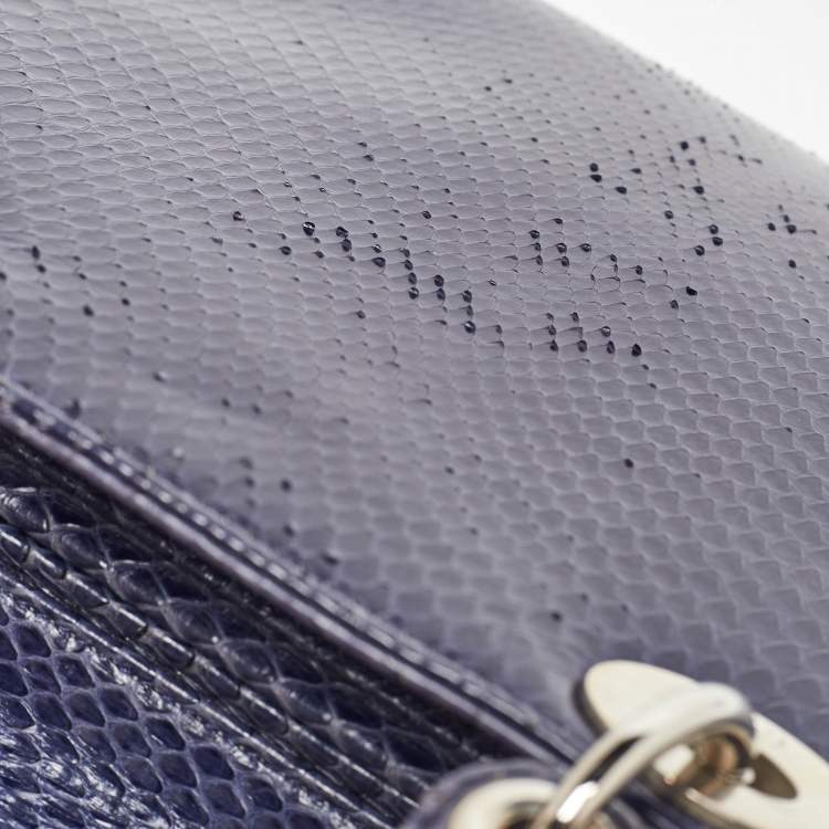 Lady Dior Large Python Bag Navy