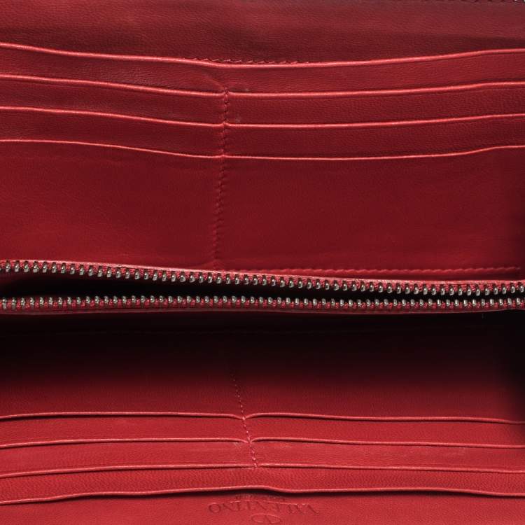 Valentino Red Zip-Around Wallet