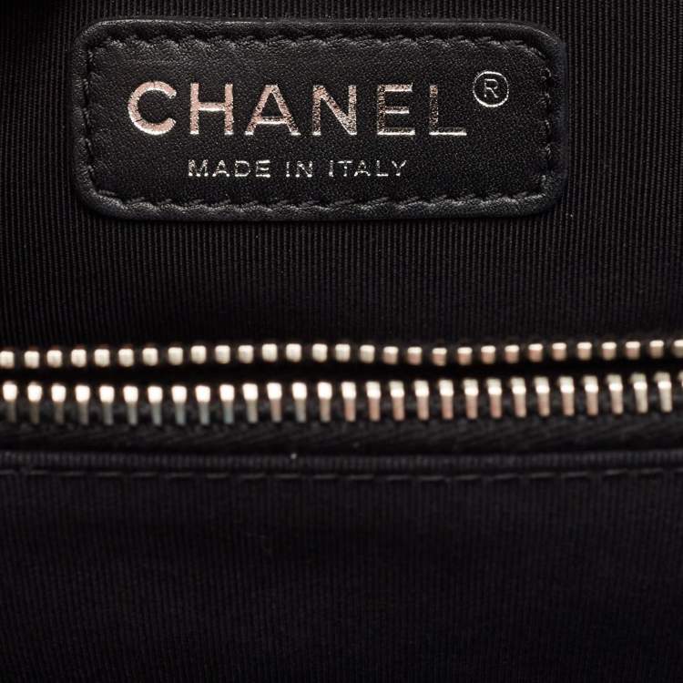 Chanel Black Quilted Patent Leather Large Shopper Tote