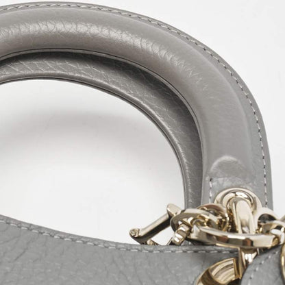 Dior Mini Diorissimo Tote in Grey Leather