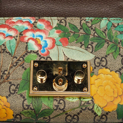 Gucci Multicolor GG Supreme Canvas Tian Print Small Padlock Shoulder Bag