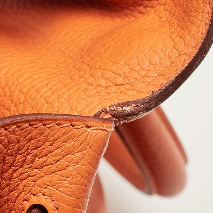 Hermès Orange Taurillon Clemence Leather Gold Finish Kelly Retourne 35 Bag