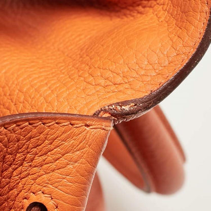 Hermès Orange Taurillon Clemence Leather Gold Finish Kelly Retourne 35 Bag