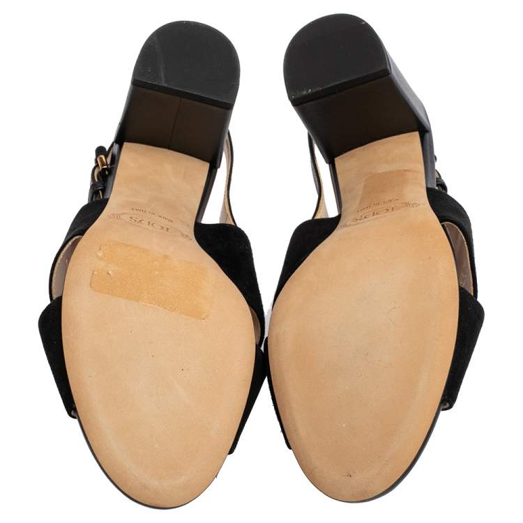 Tod’s Black Crisscross Block Heel Sandals - Size 37.5