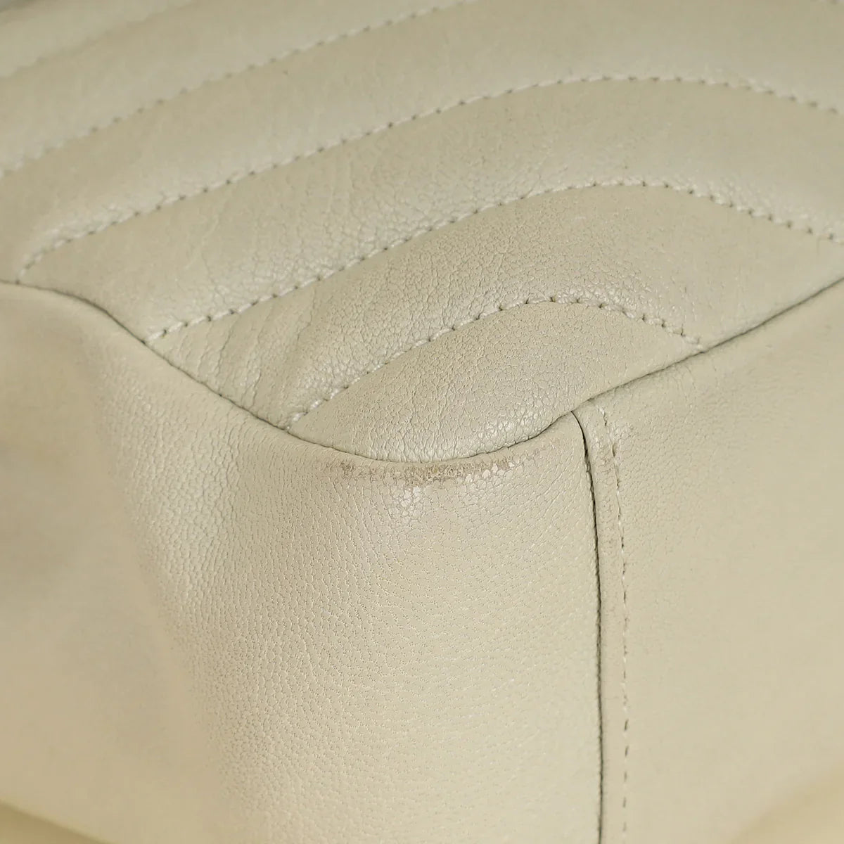 YSL Vintage Blanc College Medium Shoulder Bag