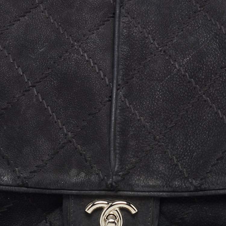 Chanel Black Nubuck Leather Darjeeling Flap Bag – Fair Condition