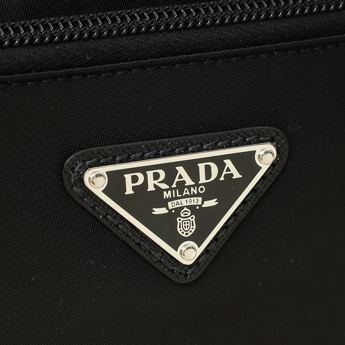 Prada Black Re-Nylon & Saffiano Leather Belt Bag