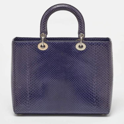 Lady Dior Large Python Bag Navy