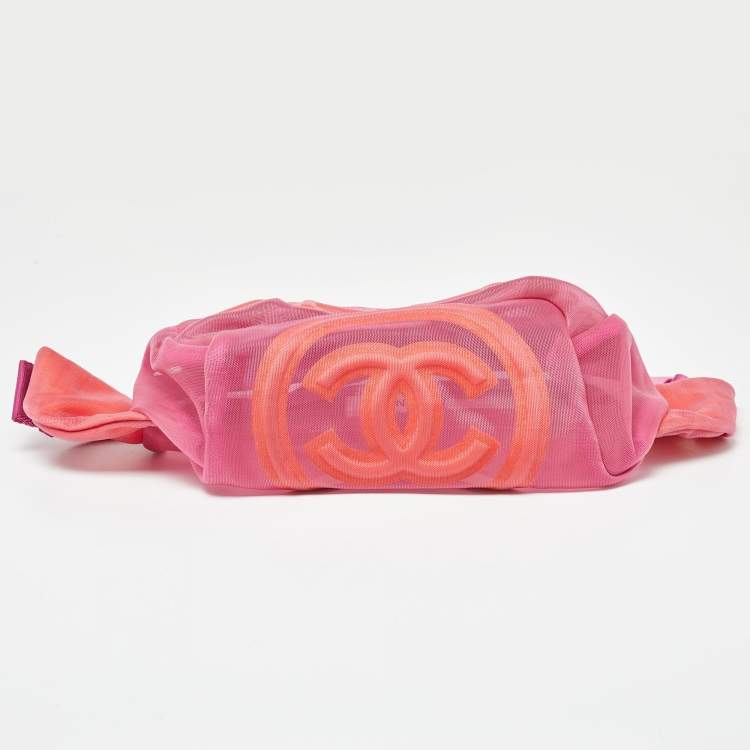 Chanel Pink Mesh & Fabric CC Belt Bag