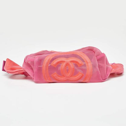 Chanel Pink Mesh & Fabric CC Belt Bag
