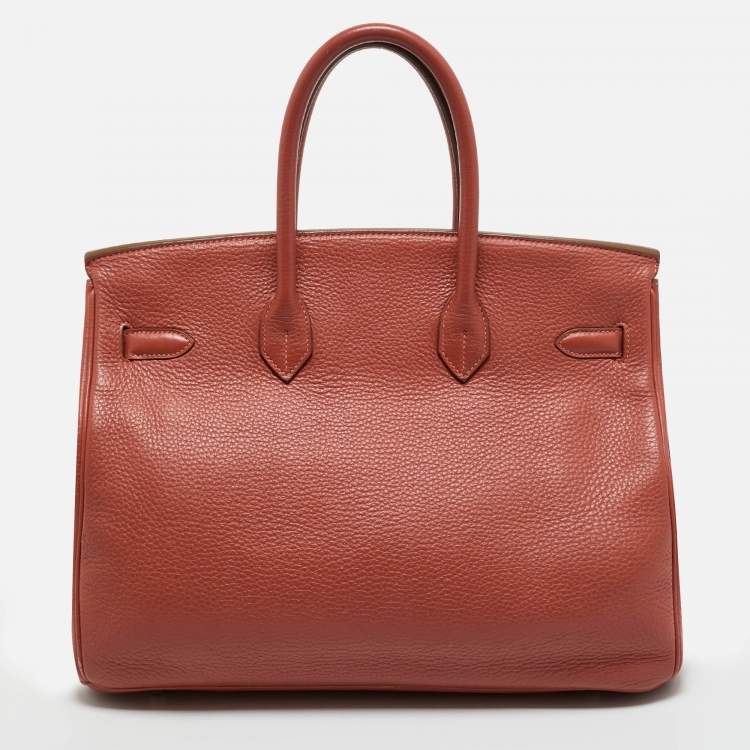 Hermès Sanguine Taurillon Clémence Leather Birkin 35 Bag