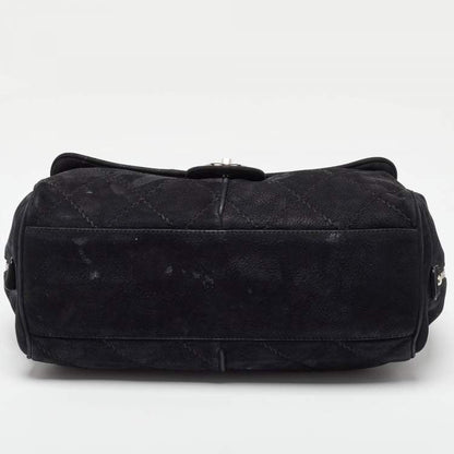 Chanel Black Nubuck Leather Darjeeling Flap Bag – Fair Condition
