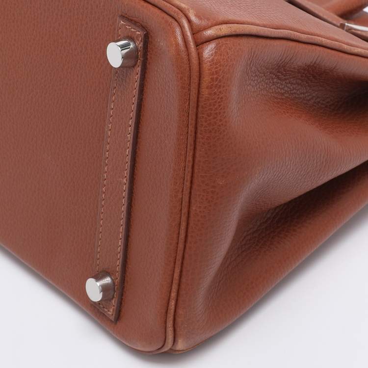 Hermès Noisette Evercolor Leather Palladium Hardware Birkin 30 Bag