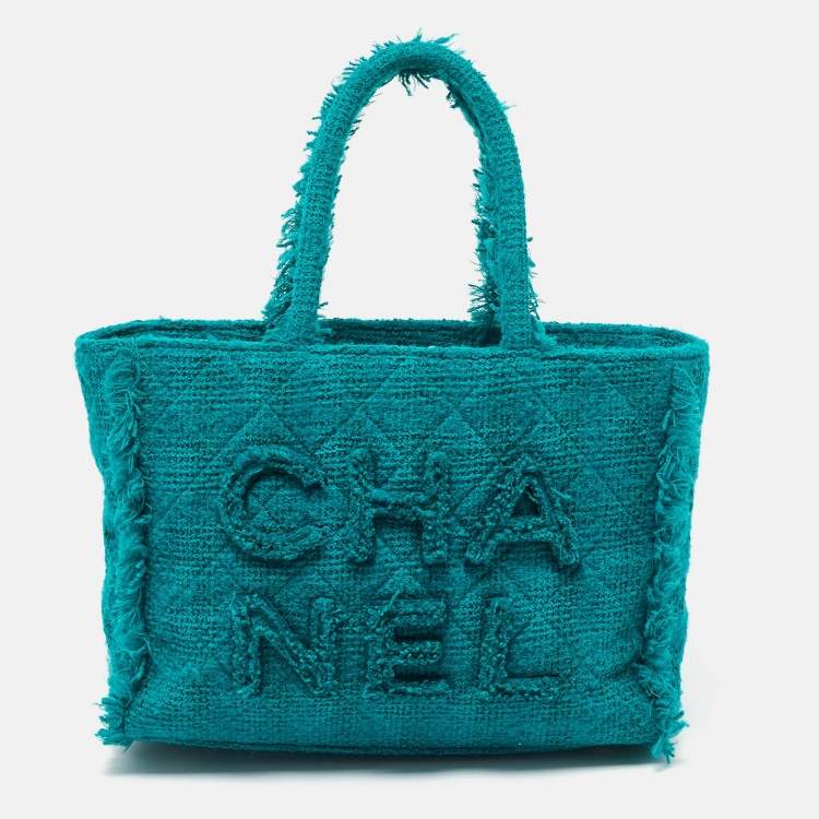 Chanel Medium Shopper Tote in Green Tweed