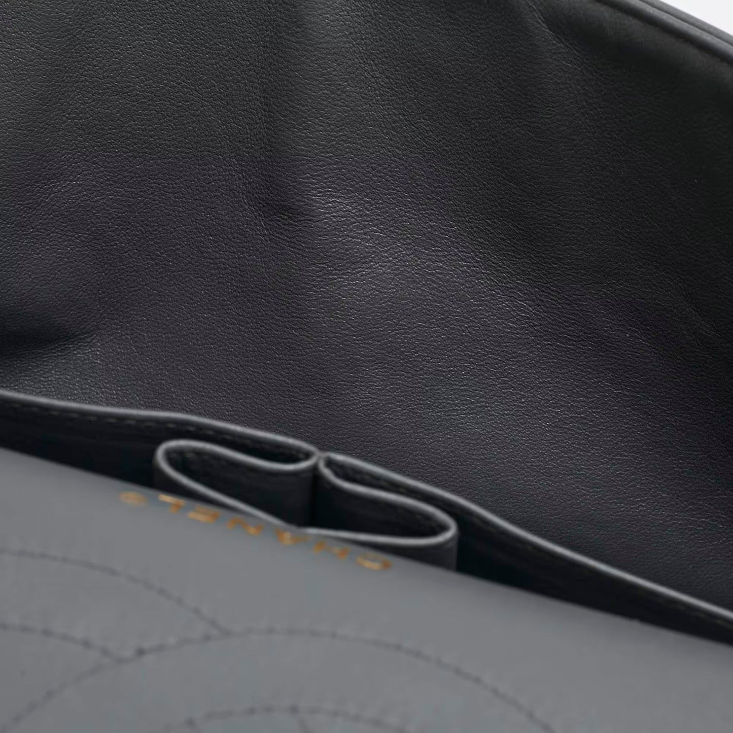 Chanel Grey Quilted Leather Jumbo Classic Double Flap Bag