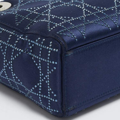 Dior Mini Lady Dior Tote – Navy Blue Crystal Satin