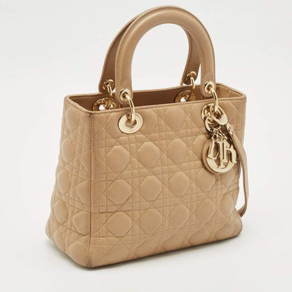 Dior Medium Lady Dior Tote – Beige Cannage Leather
