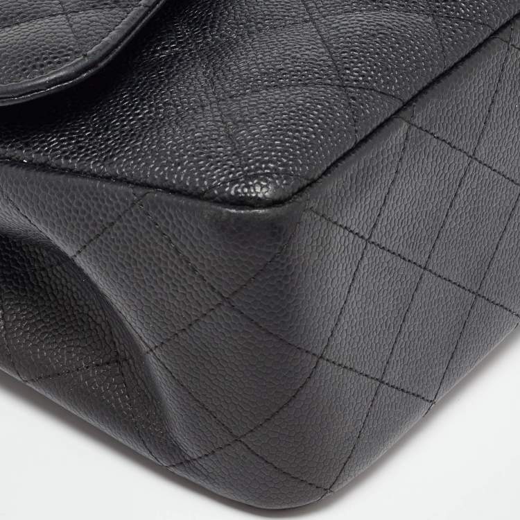 Chanel Jumbo Classic Double Flap Bag in Black Caviar Leather