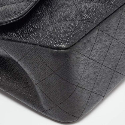 Chanel Jumbo Classic Double Flap Bag in Black Caviar Leather