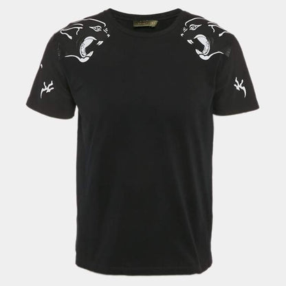 Valentino Black Panther Print Cotton Crewneck T-Shirt S