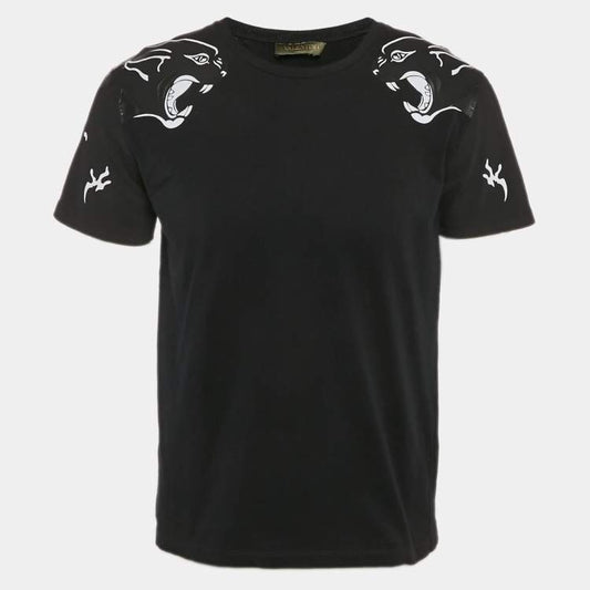 Valentino Black Panther Print Cotton Crewneck T-Shirt S