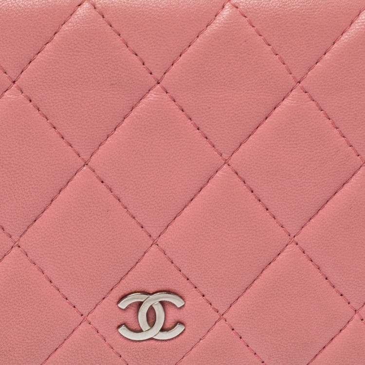 Chanel Pink Quilted Leather L Yen Wallet – Classic Long Bifold