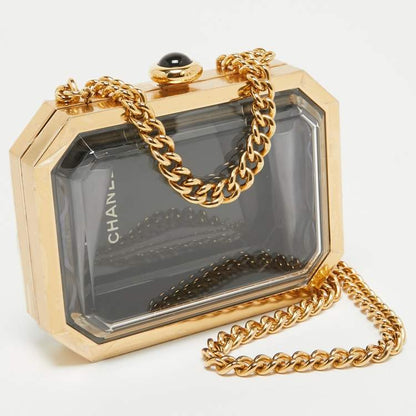 Chanel Gold Plexiglass Premiere Minaudiere Clutch Bag – Statement Piece