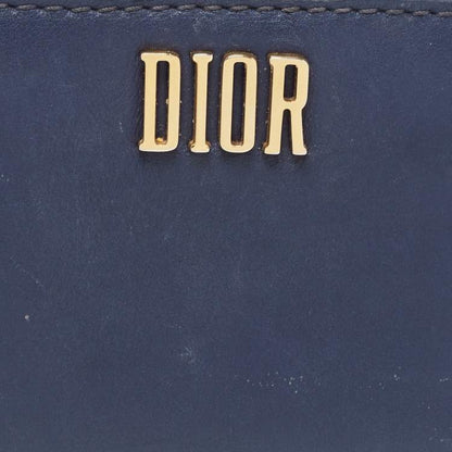 Dior Navy Blue Leather D Fence Zip Wallet