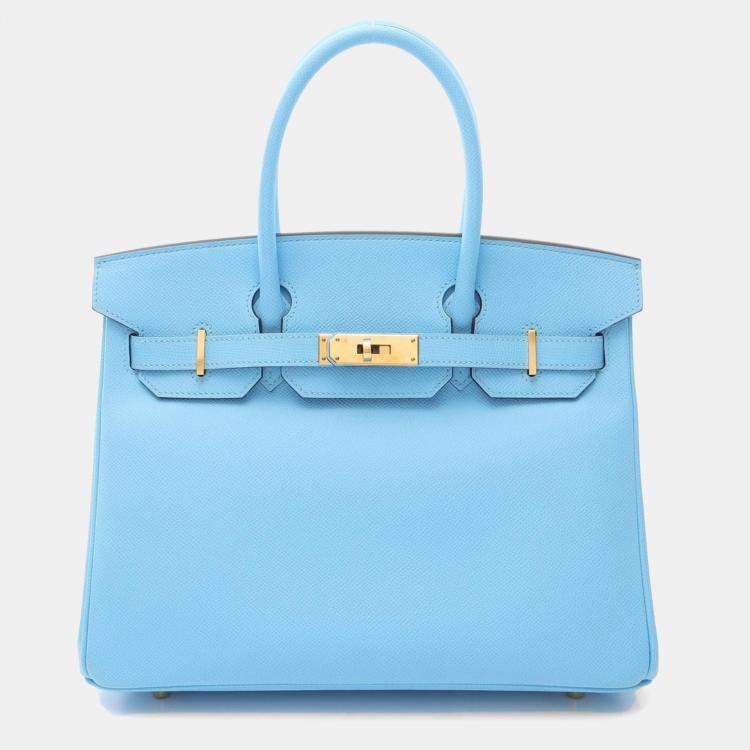 Hermès Birkin 30 Celeste Blue Epsom Leather with Gold Hardware