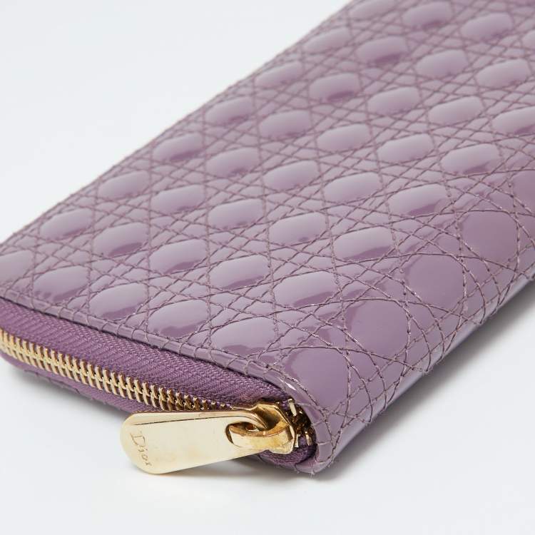 Dior Purple Lady Dior Zip Wallet
