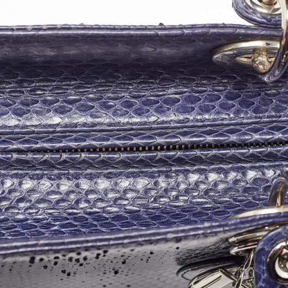 Lady Dior Large Python Bag Navy