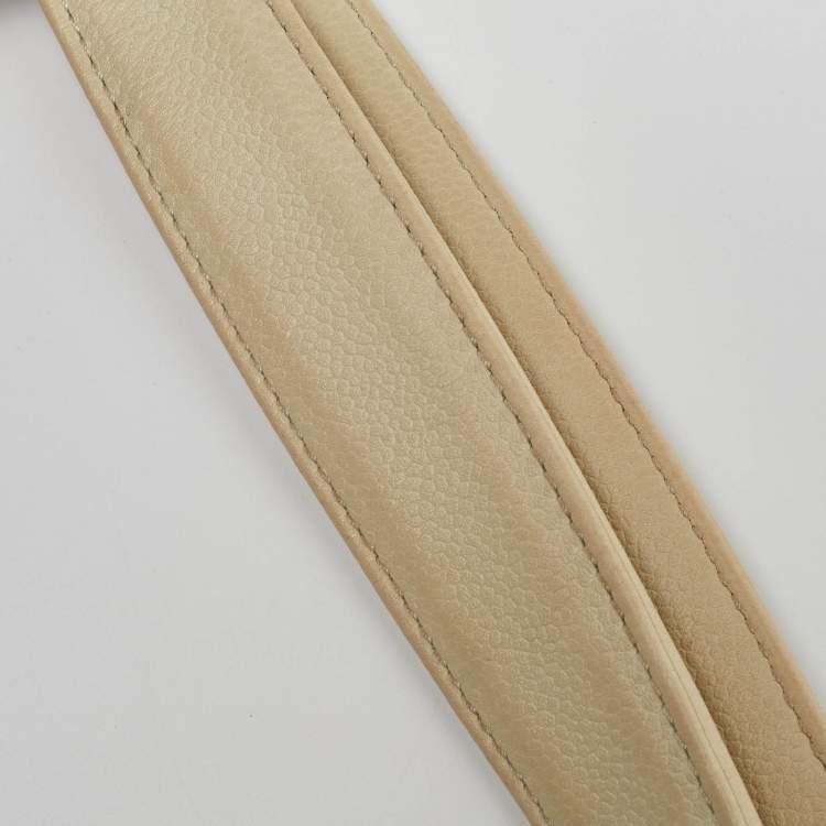 Chanel Cream Quilted Caviar Leather CC Tote